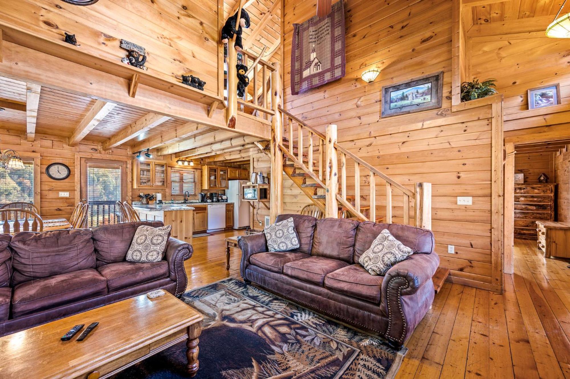 Bearfoot Pines - True Log Cabin - Wi-Fi, Hot Tub, Fishing, Deck With Views! - Mins To Pf Sevierville Luaran gambar